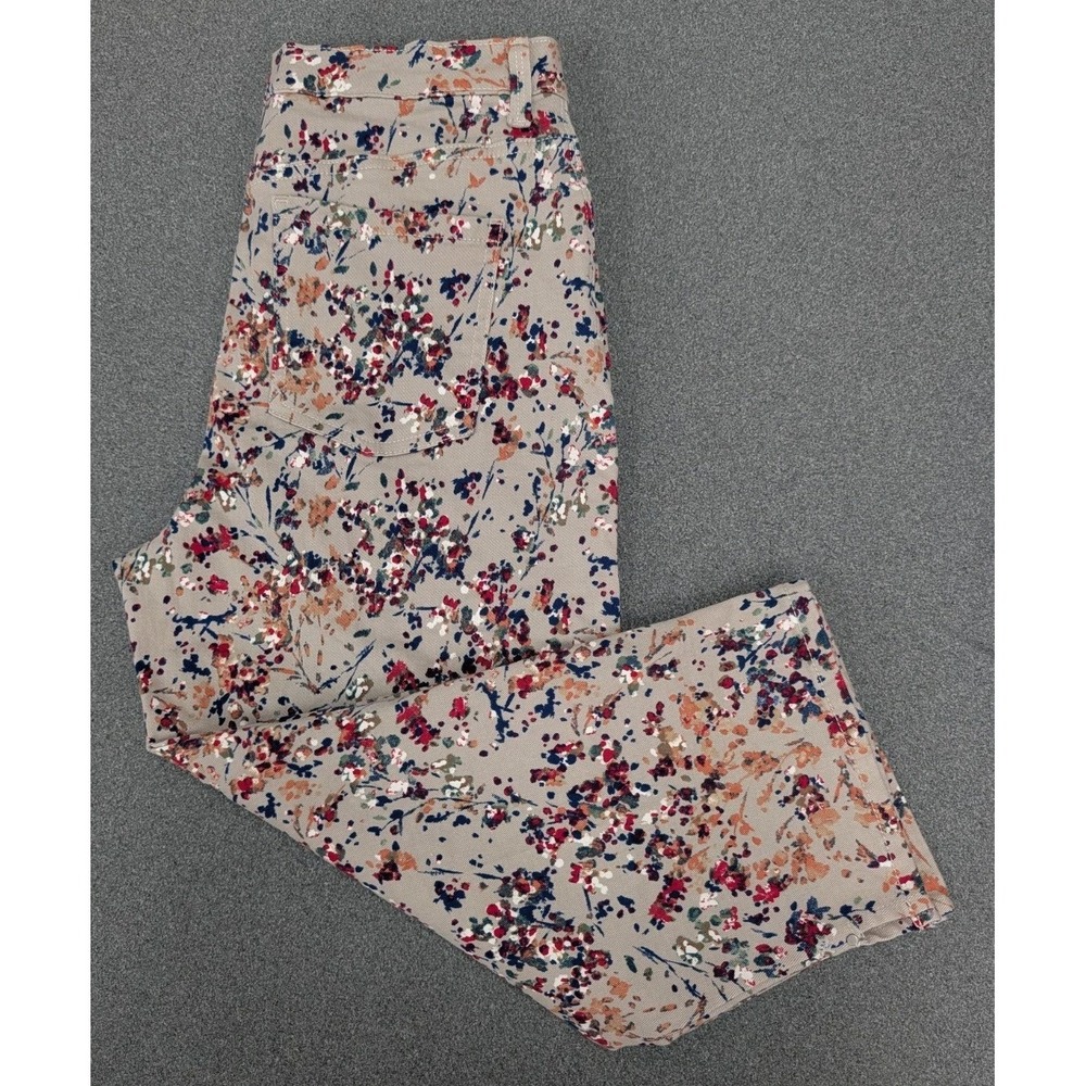 Gloria Vanderbilt Women's Size 10 Capris Amanda Stretch Floral Workwear Relaxed